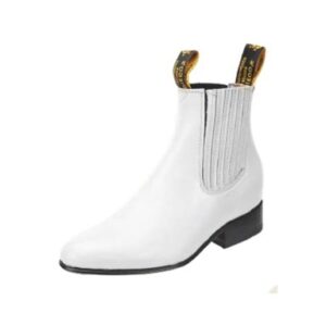 Botin Charro Flor Entera Blanco