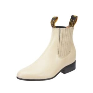 Botin Charro Flor Entera Hueso
